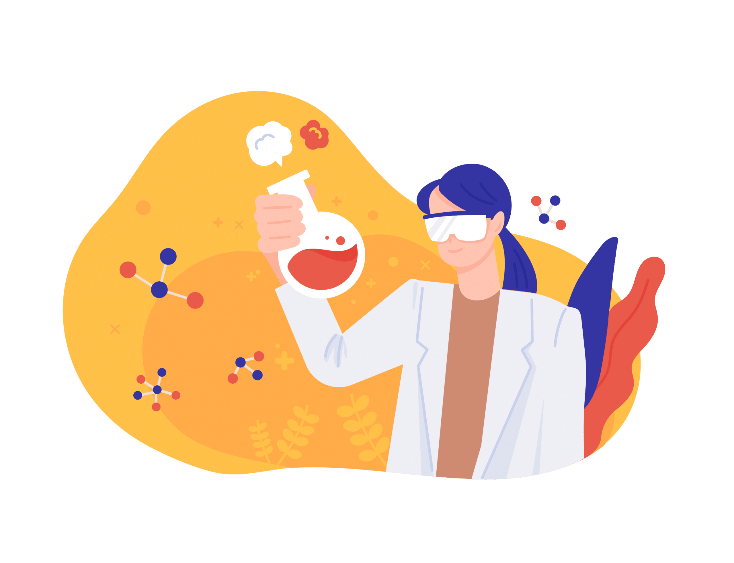 Illustration of lab worker